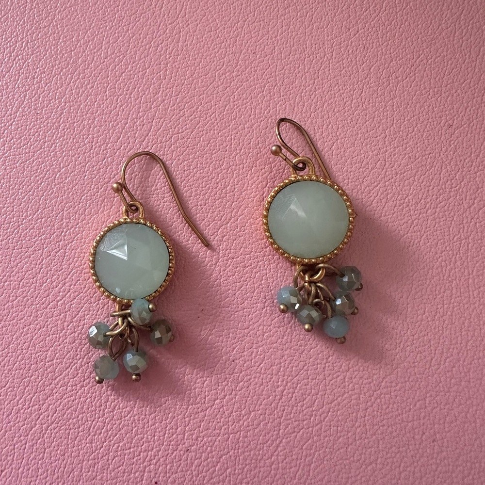 Perfect Holiday Gift Elegant Gold and Turquoise Dangle Earrings